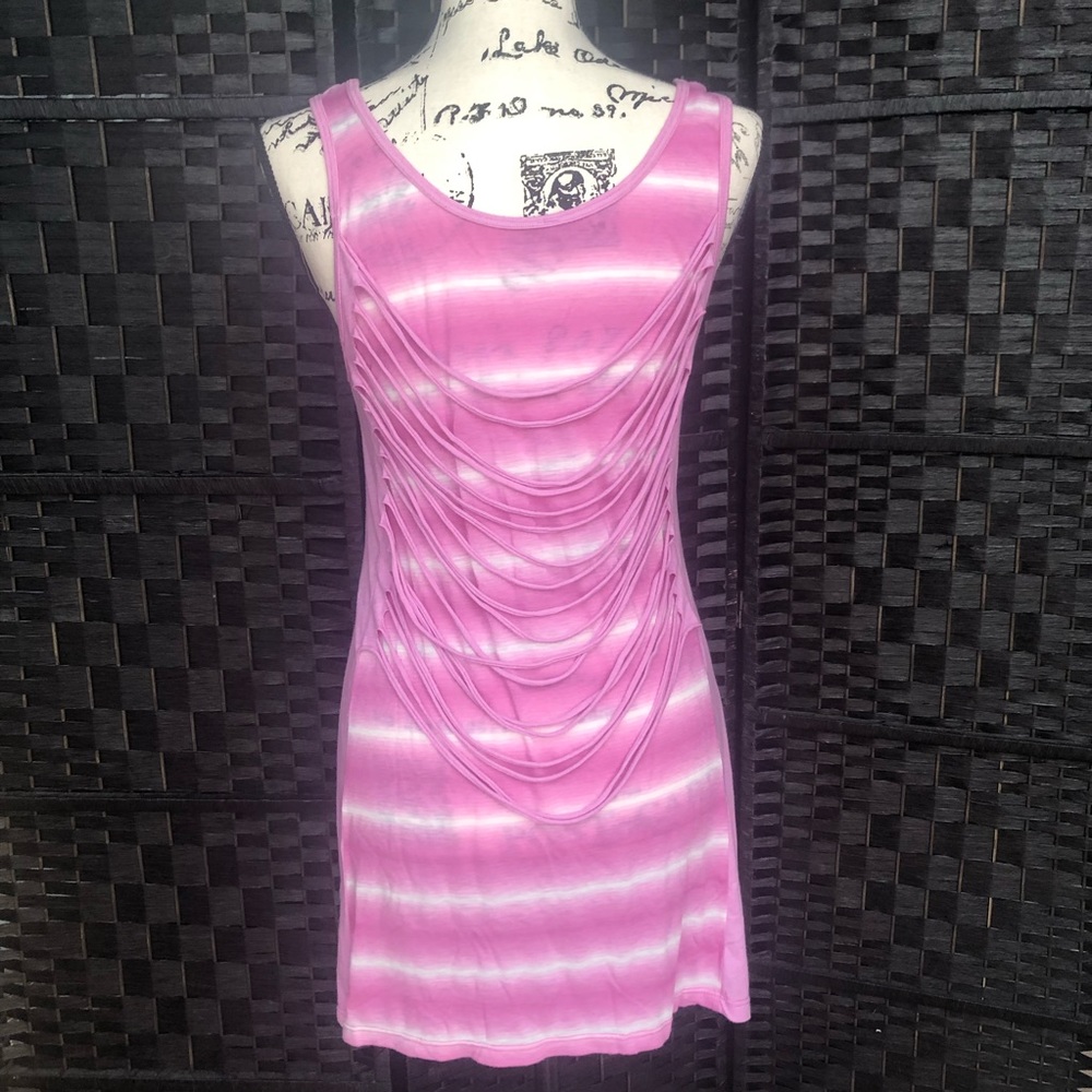 Scent Light Pink Tie Dye Tunic Mini Dress Sz M